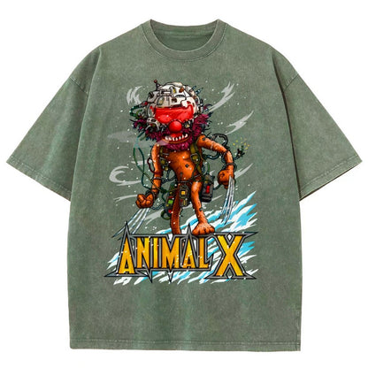 ANIMAL X  Unisex Fit Washed T-Shirt