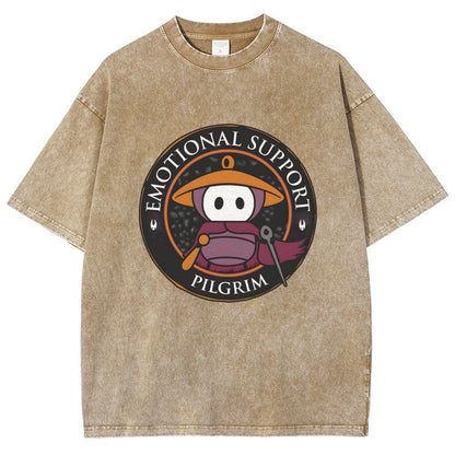 Emotional Support Pilgrim Vintage Distressed T-shirt