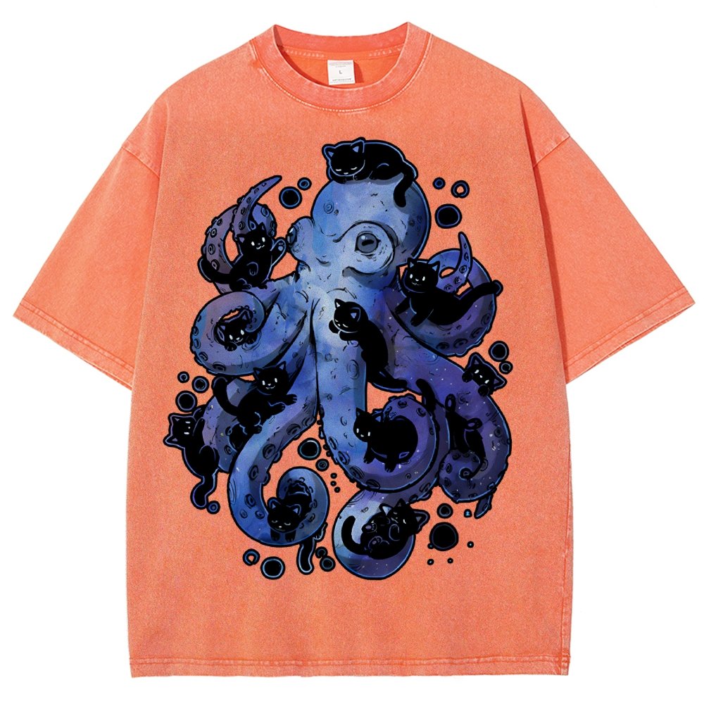 Octopurr Vintage Distressed T-shirt
