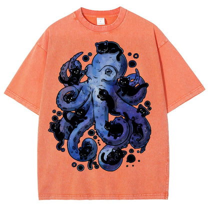 Octopurr Vintage Distressed T-shirt