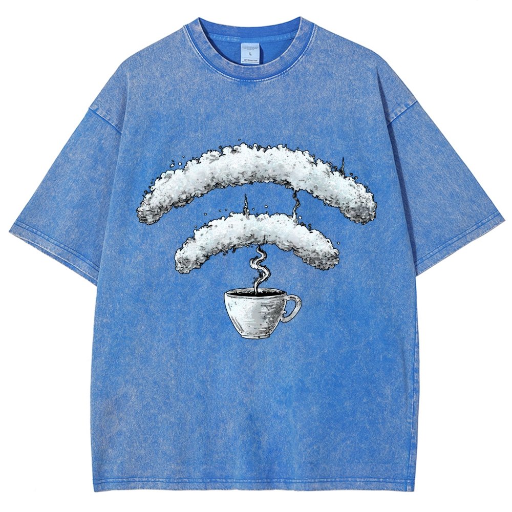 Connected Through Caffeine Vintage Distressed T-shirt