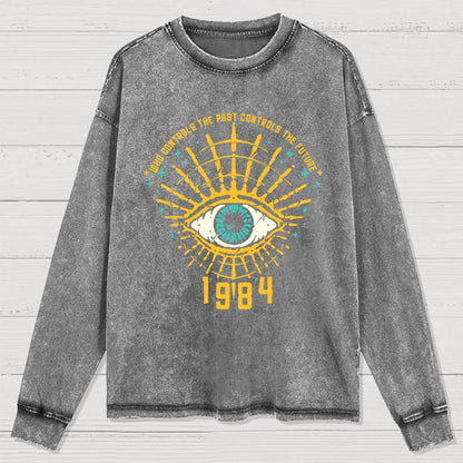 1984 George Orwell Control The Future Washed Long Sleeve Tee
