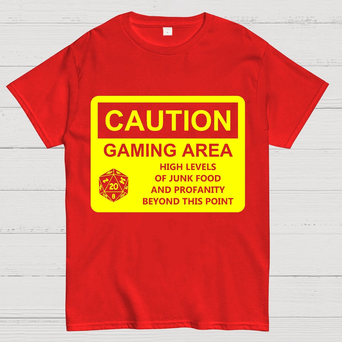 CAUTION GAMING AREA Geek T-Shirt