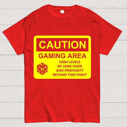 CAUTION GAMING AREA Geek T-Shirt