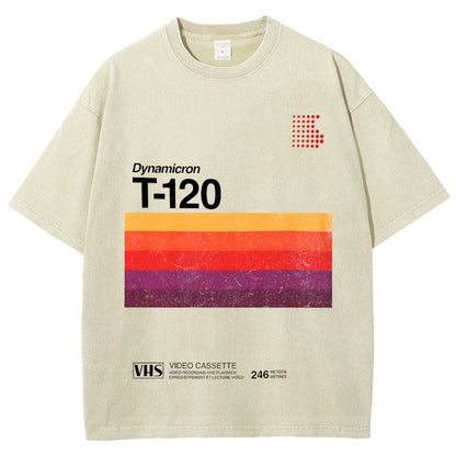 VHS T-120 Vintage Video Tape Retro Graphic Vintage Distressed T-shirt