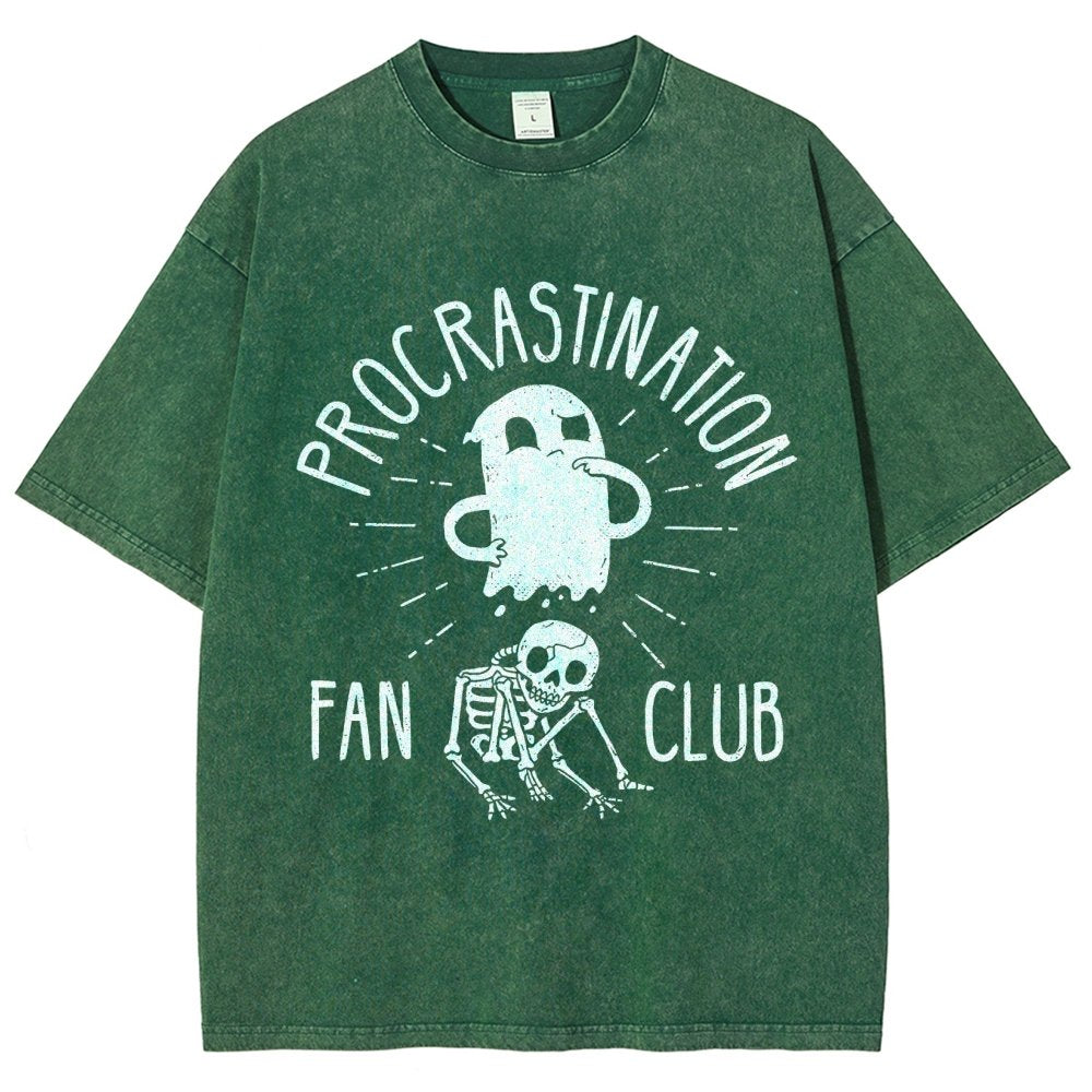 Procrastination Fan Club Vintage Distressed T-shirt