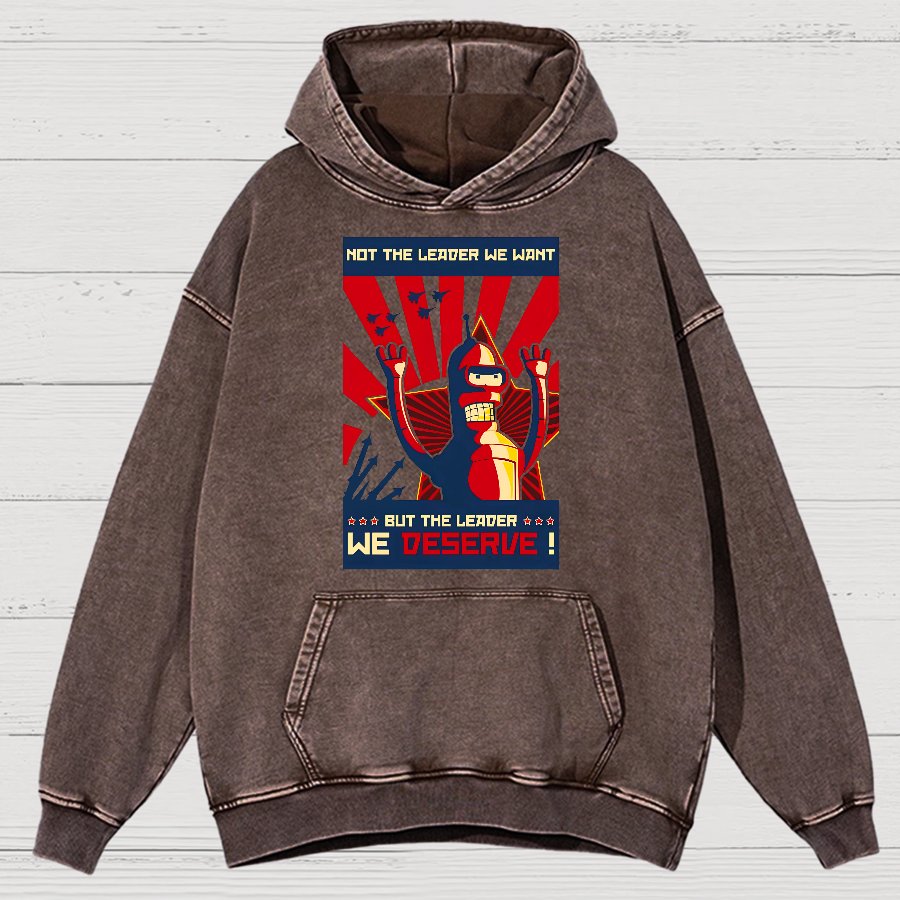 Not The Leader We Want But The Leader We Deserve Vintage Distressed Hoodie