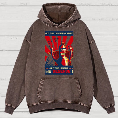 Not The Leader We Want But The Leader We Deserve Vintage Distressed Hoodie