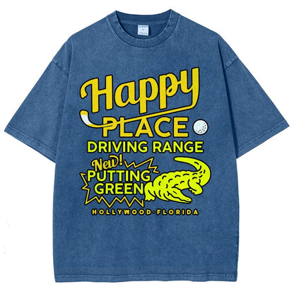Happy Place Driving Range Vintage Distressed T-shirt