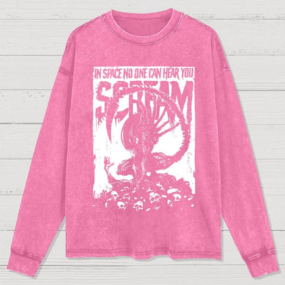 In Space No One Can Hear You Washed Long Sleeve Tee