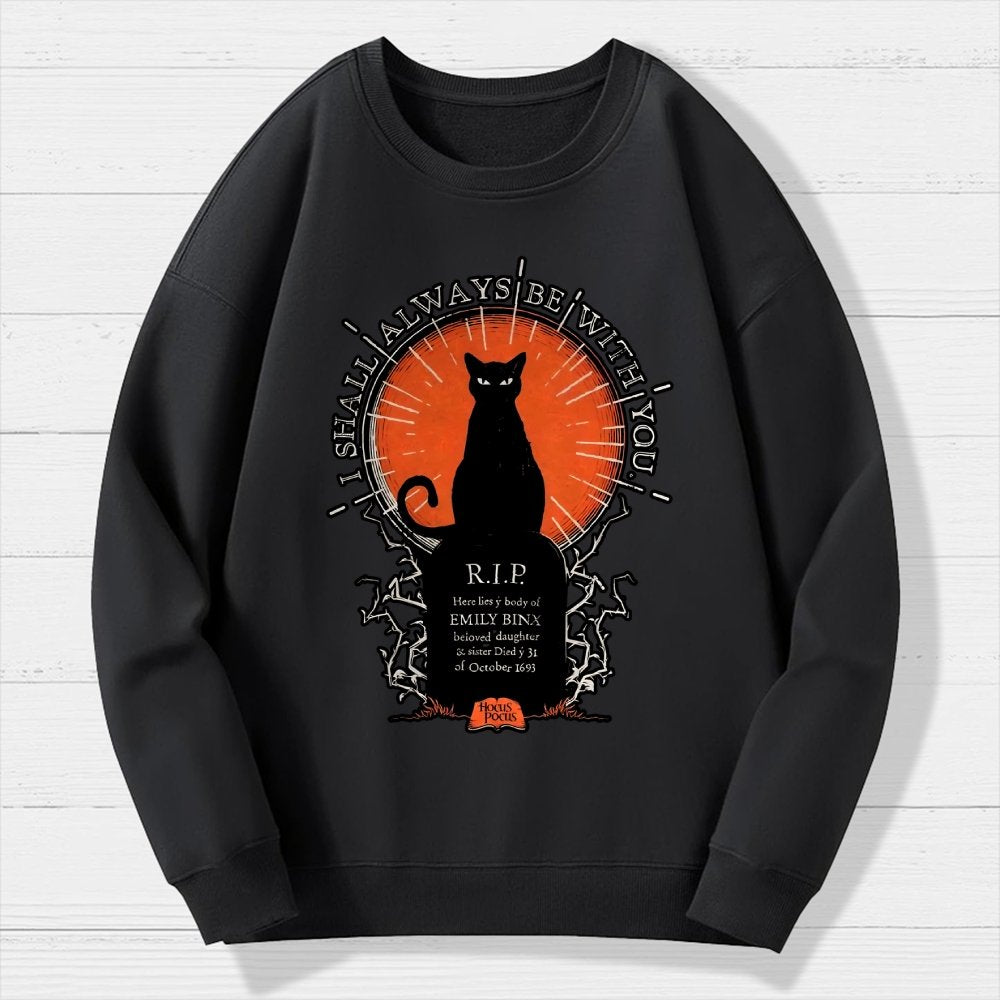 Halloween Cat Print Geek Cotton Sweatshirt