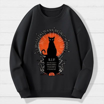 Halloween Cat Print Geek Cotton Sweatshirt