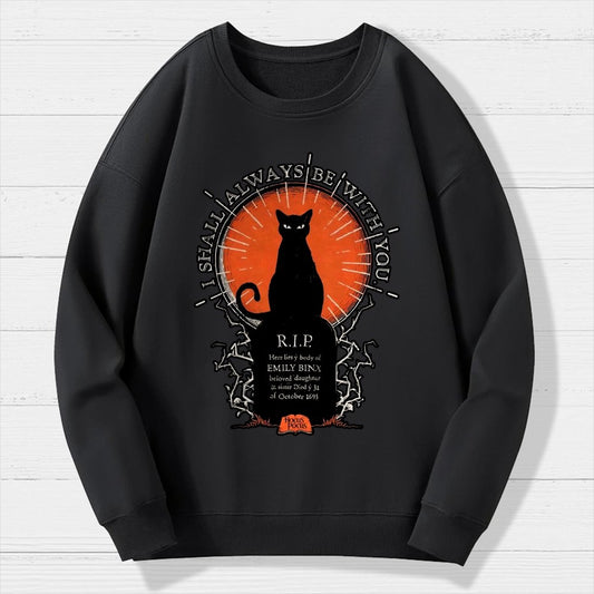 Halloween Cat Print Geek Cotton Sweatshirt