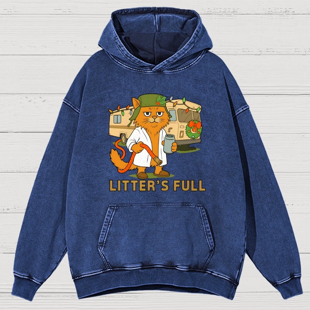 Christmas Shitters Full Cat Vintage Distressed Hoodie