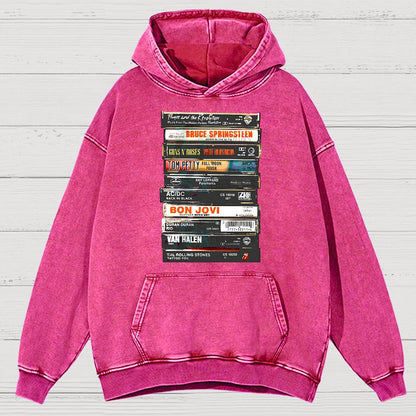 Vintage Rock Cassettes Vintage Distressed Hoodie