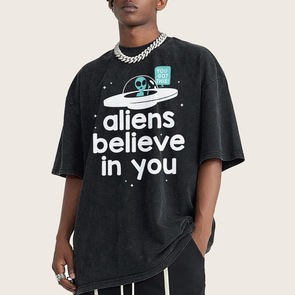 Mystery Creatures Believe In You Vintage Distressed T-shirt