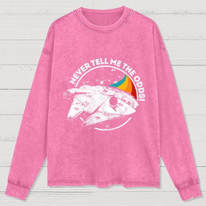 Never Tell Me the Retro Odds Washed Long Sleeve Tee