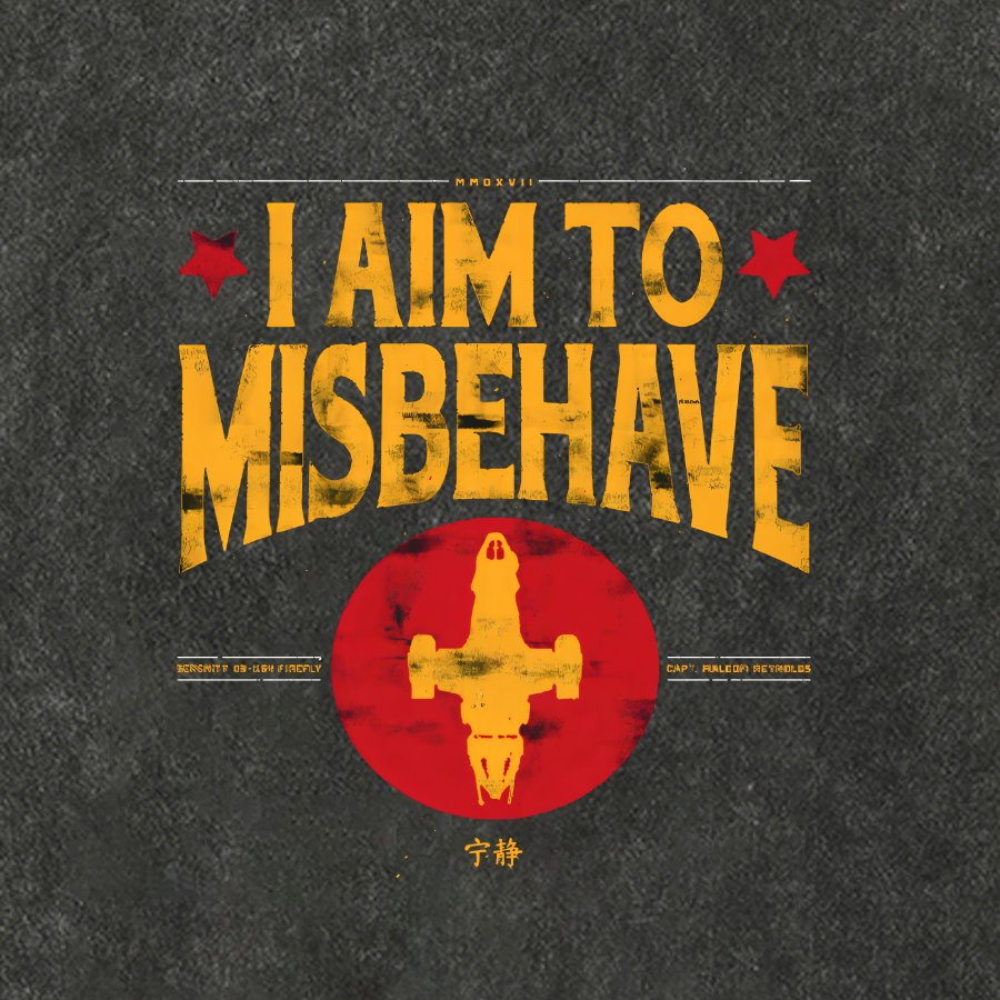 I Aim To Misbehave Vintage Distressed T-shirt