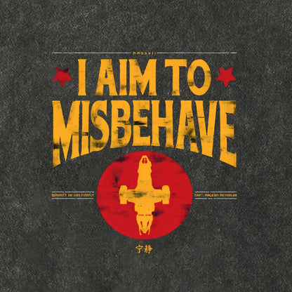I Aim To Misbehave Vintage Distressed T-shirt