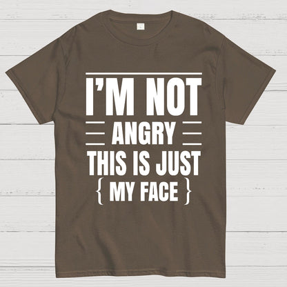 I'm Not Angry This Is Just My Face Funny Sarcastic Geek T-Shirt