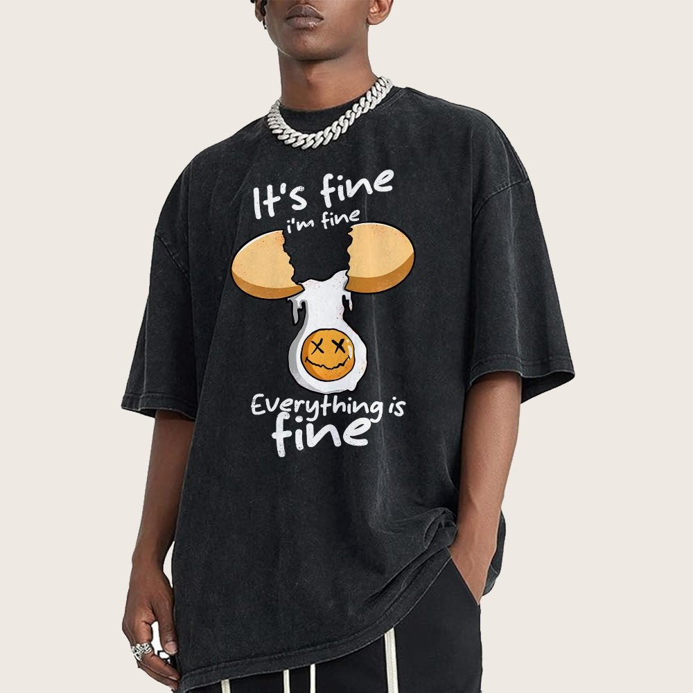 Everything is fine Vintage Distressed T-shirt
