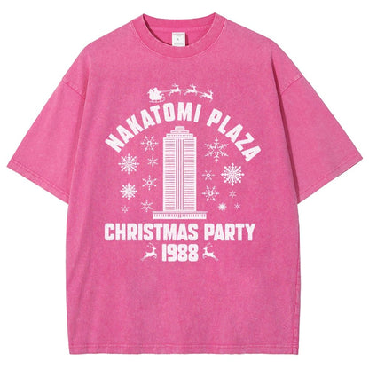 Nakatomi Christmas Party Vintage Distressed T-shirt