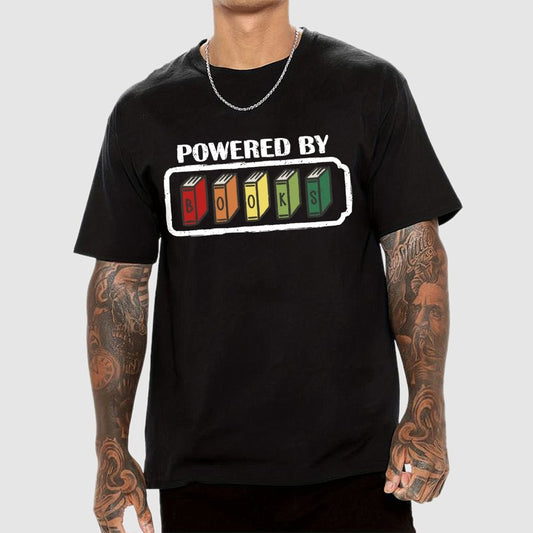Powered by Books Geek T-Shirt