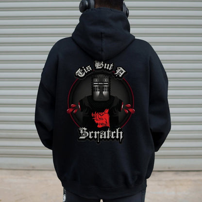 None Shall Pass - Tis But A Scratch Printed Back Unisex Cotton Hoodie
