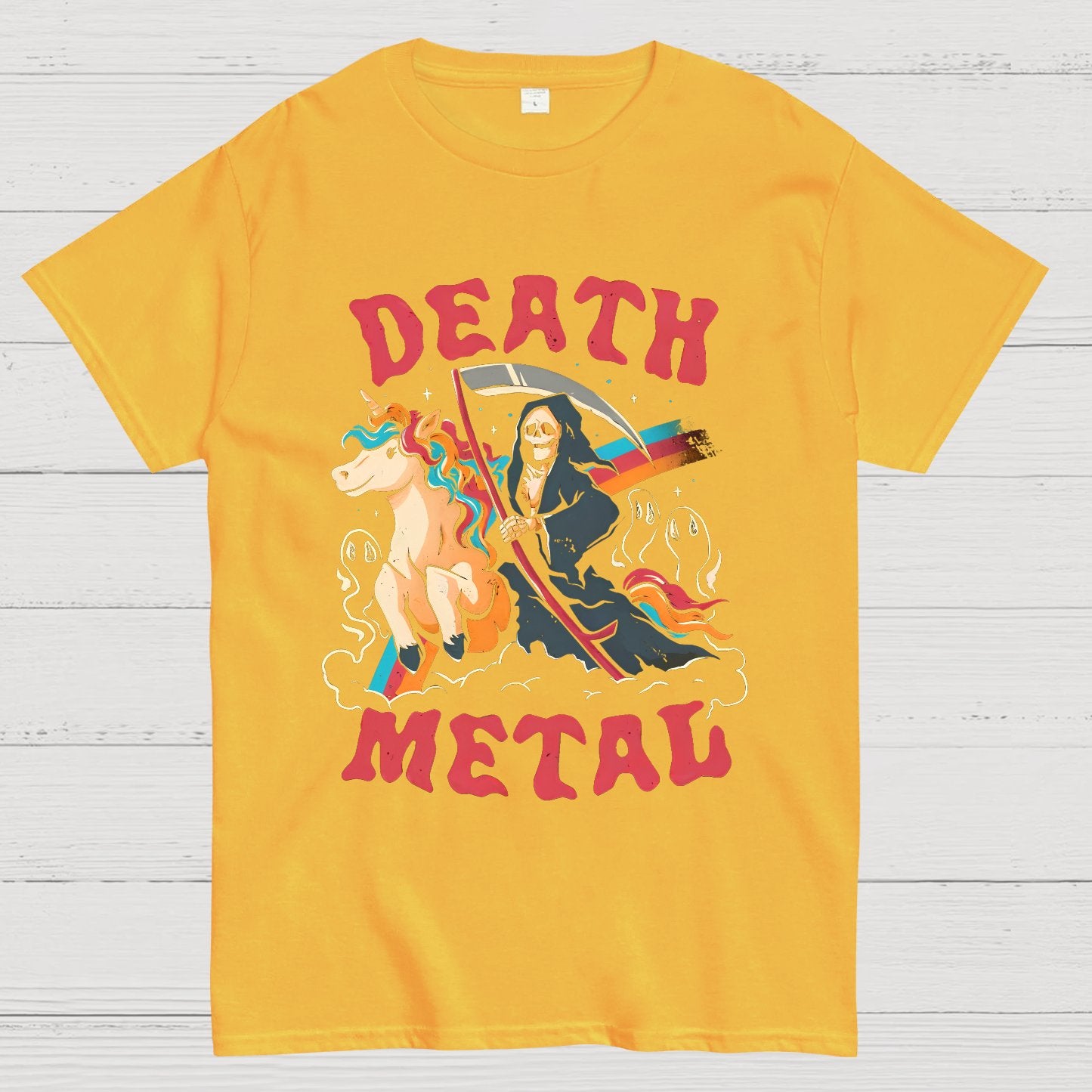 Death Metal - Cute Evil Skull Unicorn Geek T-Shirt