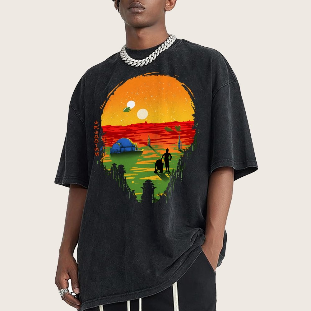 A Mysterious Planet Distant Away II Vintage Distressed T-shirt