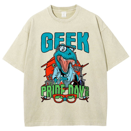 Geek Pride Day Dinosaur Rex Vintage Distressed T-shirt