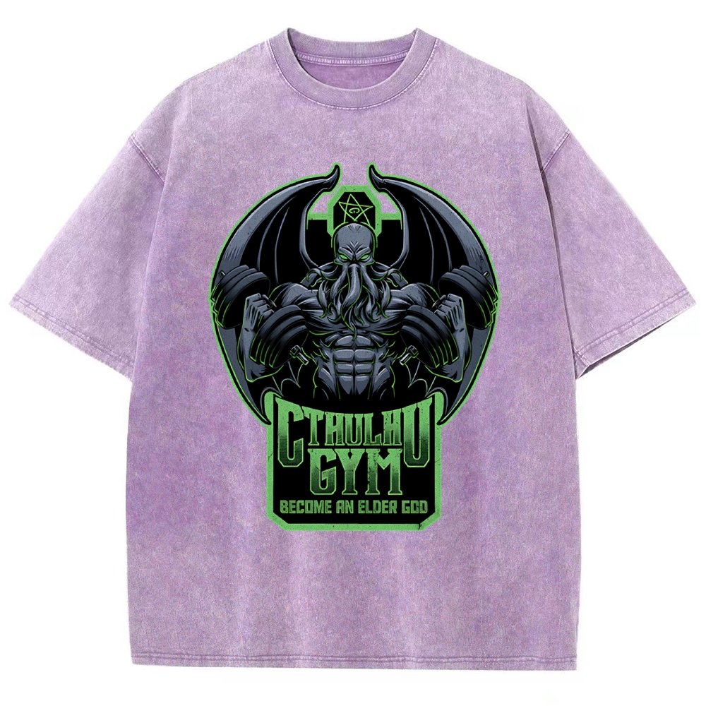 Cthulhu Gym Vintage Distressed T-shirt