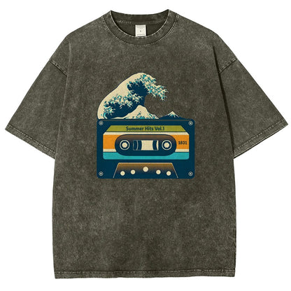 Summer Hits Of Kanagawa Cassette Vintage Distressed T-shirt