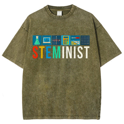 Steminist Science Technology Engineering Math STEM Vintage Distressed T-shirt