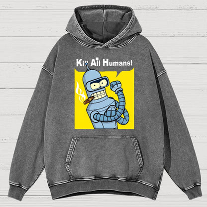 We Can Kill All Humans Vintage Distressed Hoodie