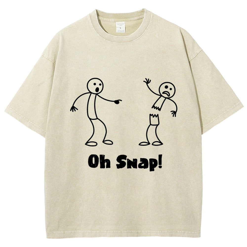 Oh Snap Funny Stick Figure Slogan Saying Vintage Distressed T-shirt