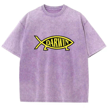 Darwin Fish Vintage Distressed T-shirt