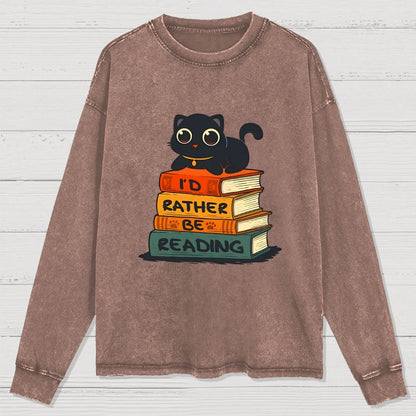 I'd Rather Be Reading Washed Long Sleeve Tee
