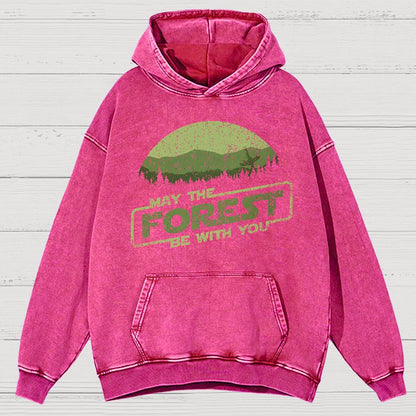 Retro Forest Moon Vintage Distressed Hoodie