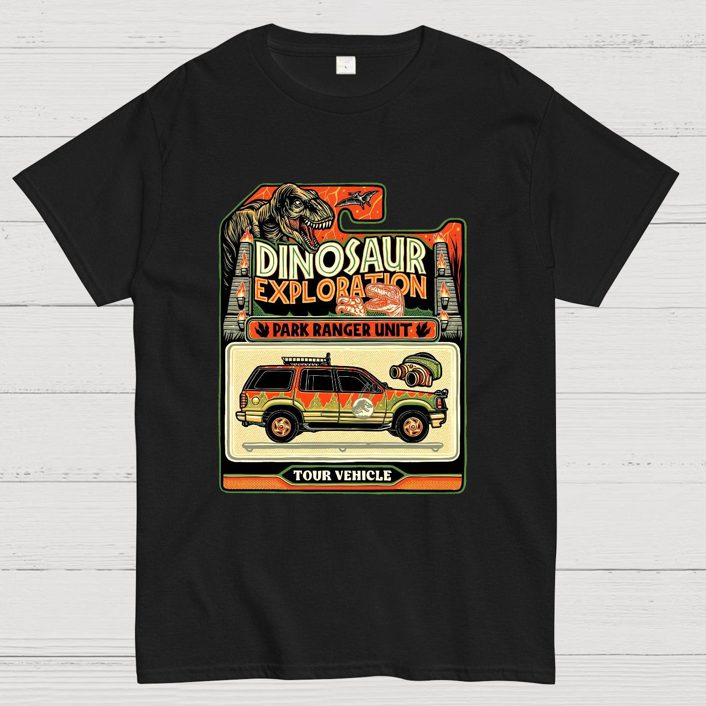 Dinosaur Exploration Vehicle Geeky T-Shirt