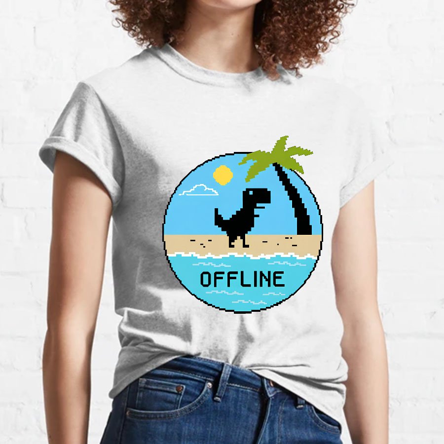 Dinosaur Offline Nerdy T-Shirt