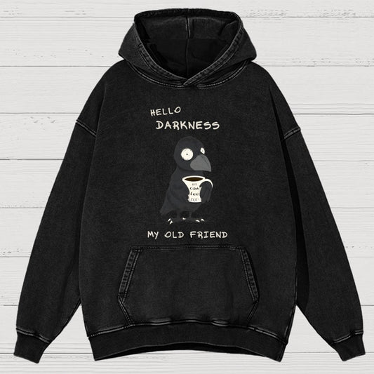 Hello Darkness Vintage Distressed Hoodie