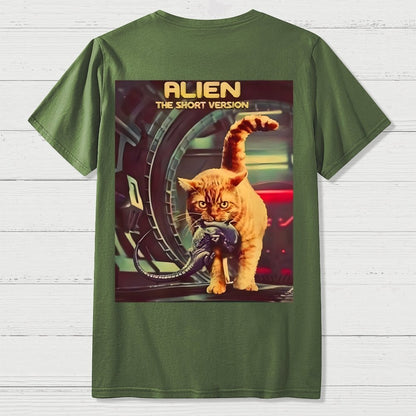 Mystery Cat Heavy Back-printed Geek T-shirt