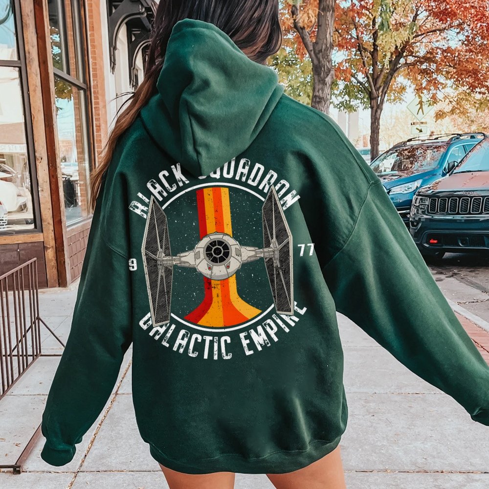 Vintage Squadron Printed Back Unisex Cotton Hoodie