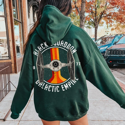 Vintage Squadron Printed Back Unisex Cotton Hoodie