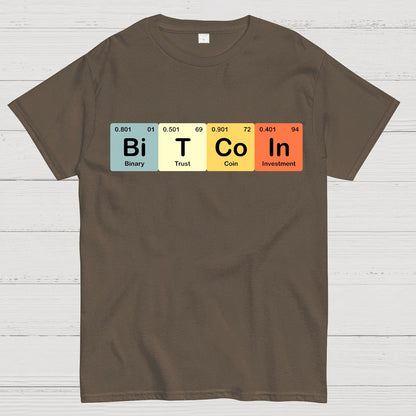 Bitcoin Periodic Table Cryptocurrency BTC Funny Vintage Geek T-Shirt