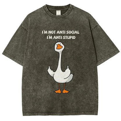 I’M Not Antisocial I’M Antistupid Vintage Distressed T-shirt