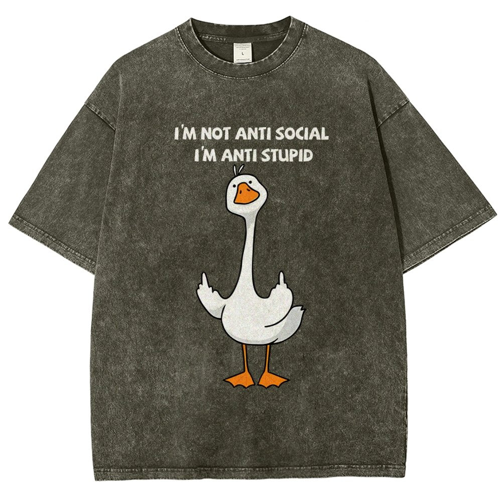 I Am Not Antisocial I’M Antistupid Vintage Distressed T-shirt