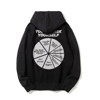You May Ask Yourself Printed Back Cotton Hoodie