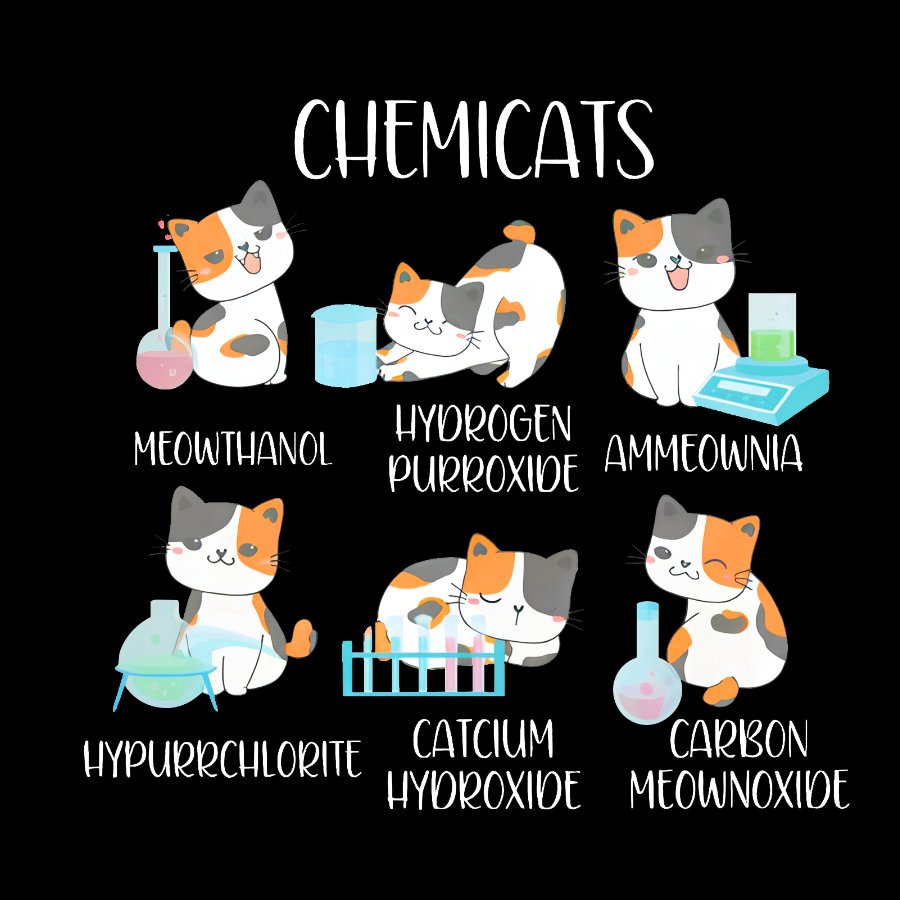 Chemistry Cats Science Geeky T-Shirt